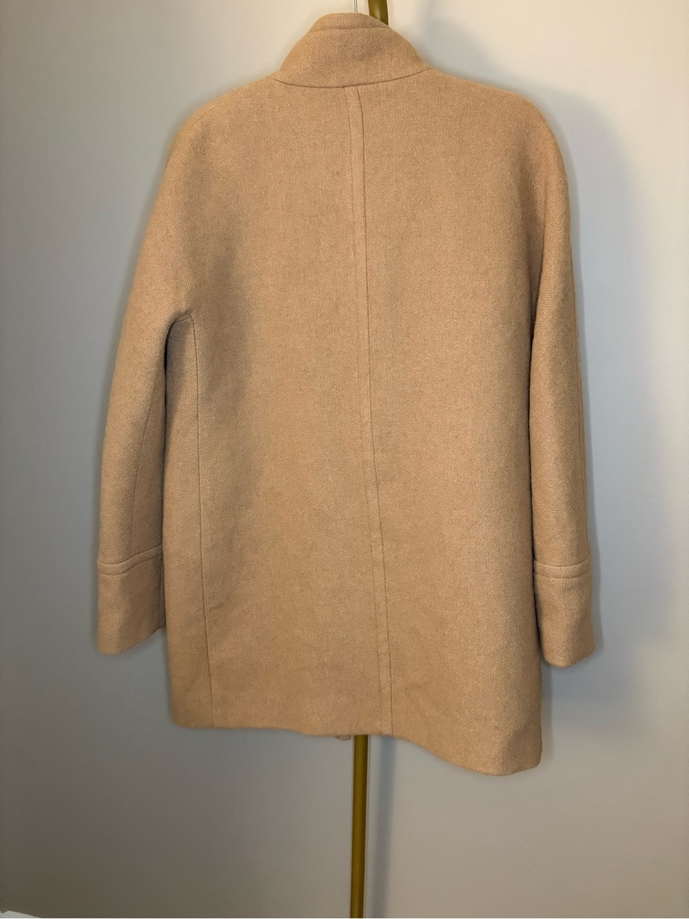 J. Crew Wool-Blend City Coat Camal Tan Funnel Neck Jacket - Picture 3 of 6